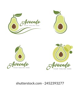 Avocado vector icon illustration design template