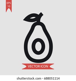Avocado vector icon, illustration symbol