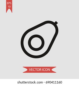 Avocado vector icon, illustration symbol