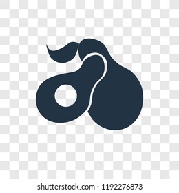 Avocado vector icon isolated on transparent background, Avocado transparency logo concept