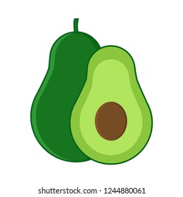 Avocado vector icon isolated on white background