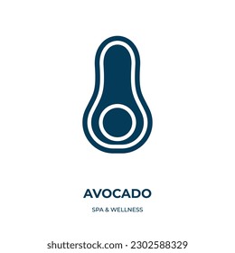 avocado vector icon. avocado, vegetarian, nature filled icons from flat spa  wellness concept. Isolated black glyph icon, vector illustration symbol element for web design and mobile apps