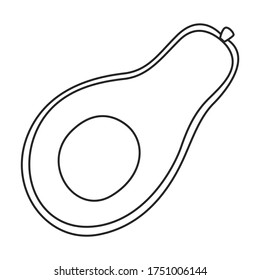 Icono vector de aguacate.Icono vector de línea aislado en aguacate de fondo blanco.
