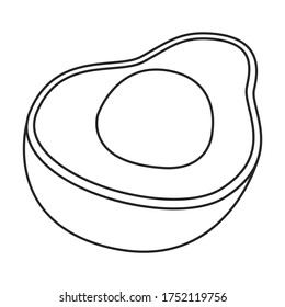 Avocado vector icon.Line vector icon isolated on white background avocado.