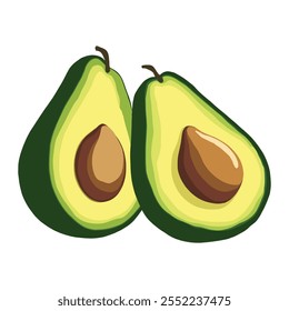 Avocado vector illustration art flat color