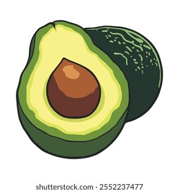 Avocado vector illustration art flat color