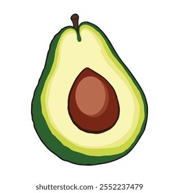 Avocado vector illustration art flat color