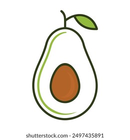 "Avocado, Vektorgrafik und Clipart-Design, perfekt für druckbare Grafiken."