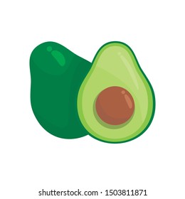 Avocado vector illustration isolated on white background. Avocado clip art