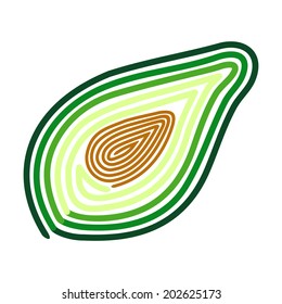 Avocado vector illustration isolated on white background