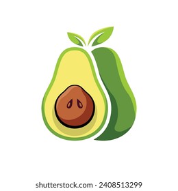 Avocado vector illustration isolated on white background