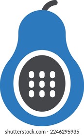 ilustración de aguacate Vector en un fondo transparente. Símbolos de calidad premium. Iconos vectoriales de glifos para diseño de conceptos y gráficos. 
