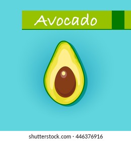 Avocado vector illustration, poster design