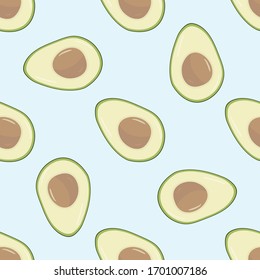 
Avocado vector illustration. Seamless pattern.