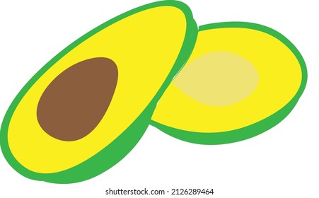 Avocado vector illustration, A simple flat design