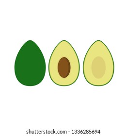 Avocado vector illustration. Vegetables