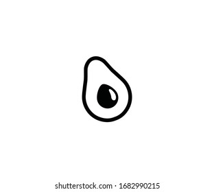 Avocado Vektorillustration einzeln auf Ikonen. Avocado-Illustration