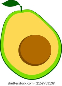 Avocado vector isolated illustration on white background