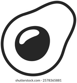 Avocado vector isolated on transparent background. Green avocado illustration. PNG