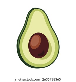 Avocado-Vektor einzeln auf weißem Hintergrund