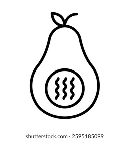 Avocado Vector Line Icon Design