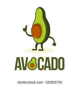 AVOCADO VECTOR LOGO ICON CARTOON CHARACTER