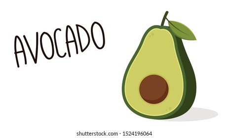 Avocado vector. avocado on white background. Avocado sign vector.