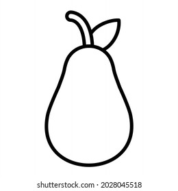 Icono De Contorno De Vector De Aguacate Aislado En Fondo Blanco
