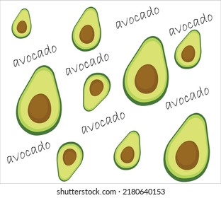 Avocado vector, print, background,fruits, trend illustration	