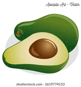 abacate vetor realista verão saudável vetor de frutas fatiado abacate