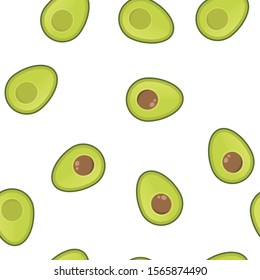 Avocado vector seamless pattern. Aguacate fruit texture.