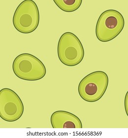 Avocado vector seamless pattern. Aguacate fruit texture.