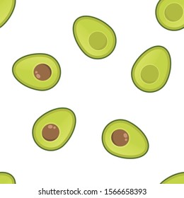 Avocado vector seamless pattern. Aguacate fruit texture.