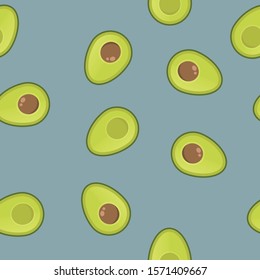 Avocado vector seamless pattern. Aguacate fruit texture.