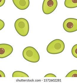 Avocado vector seamless pattern. Aguacate fruit texture.