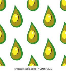 Avocado vector seamless pattern. Cartoon wallpaper, background