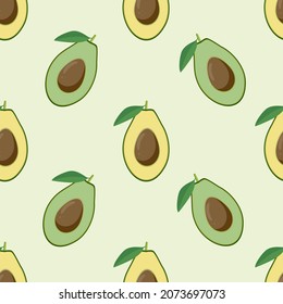 Avocado vector seamless pattern. 
Design for printing on textiles, clothing, wrapping paper.