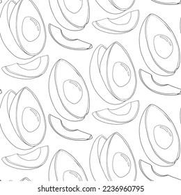 Avocado vector seamless pattern. Food for a healthy diet. 