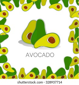 Avocado. Vector sign. Label. The idea for the packaging or sticker.