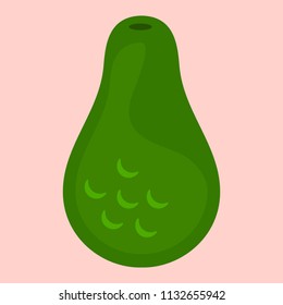 Avocado vector in a simple minimalism art style