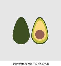 avocado vector simple modern minimalist flat design