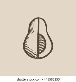 Avocado vector sketch icon isolated on background. Hand drawn Avocado icon. Avocado sketch icon for infographic, website or app.