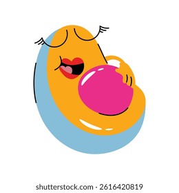 Avocado vector Sticker. Eps 10 file
