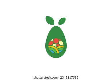 avocado vector template logo design