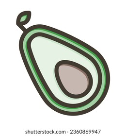 Avocado Vector Thick Line Filled Colors Icon For Personal And Commercial Use.
