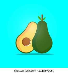 Avocado vector with a very interesting color combination