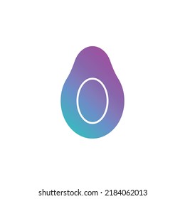 Avocado-Vektorgrafik für die Darstellung von Webseiten-Symbolen
