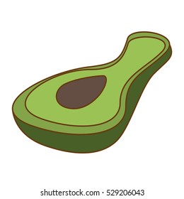 avocado vegetable icon over white background. colorful design. vector illustration