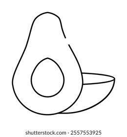 avocado vegetable line icon vector. avocado vegetable sign. isolated contour symbol black illustration