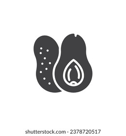 Avocado vegetable vector icon. filled flat sign for mobile concept and web design. Avocado Cut glyph icon. Symbol, logo illustration. Vector graphics